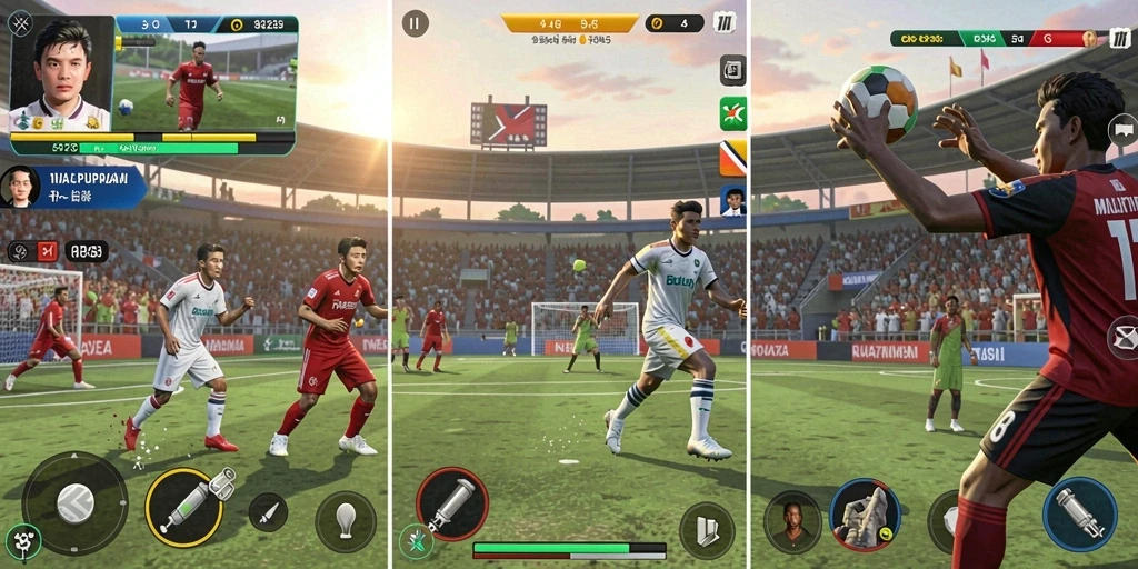 Layar permainan menunjukkan grafik yang menakjubkan dan detail yang kaya.