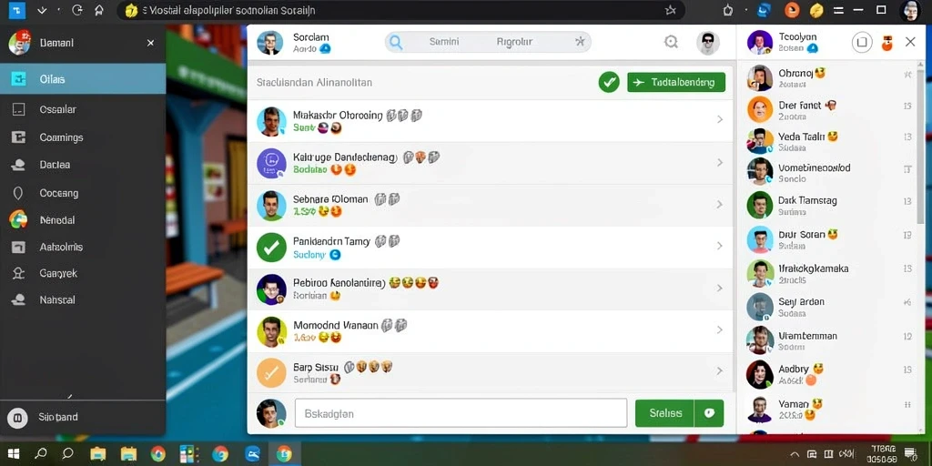 Interaksi sosial melalui fitur chat yang menyenangkan.
